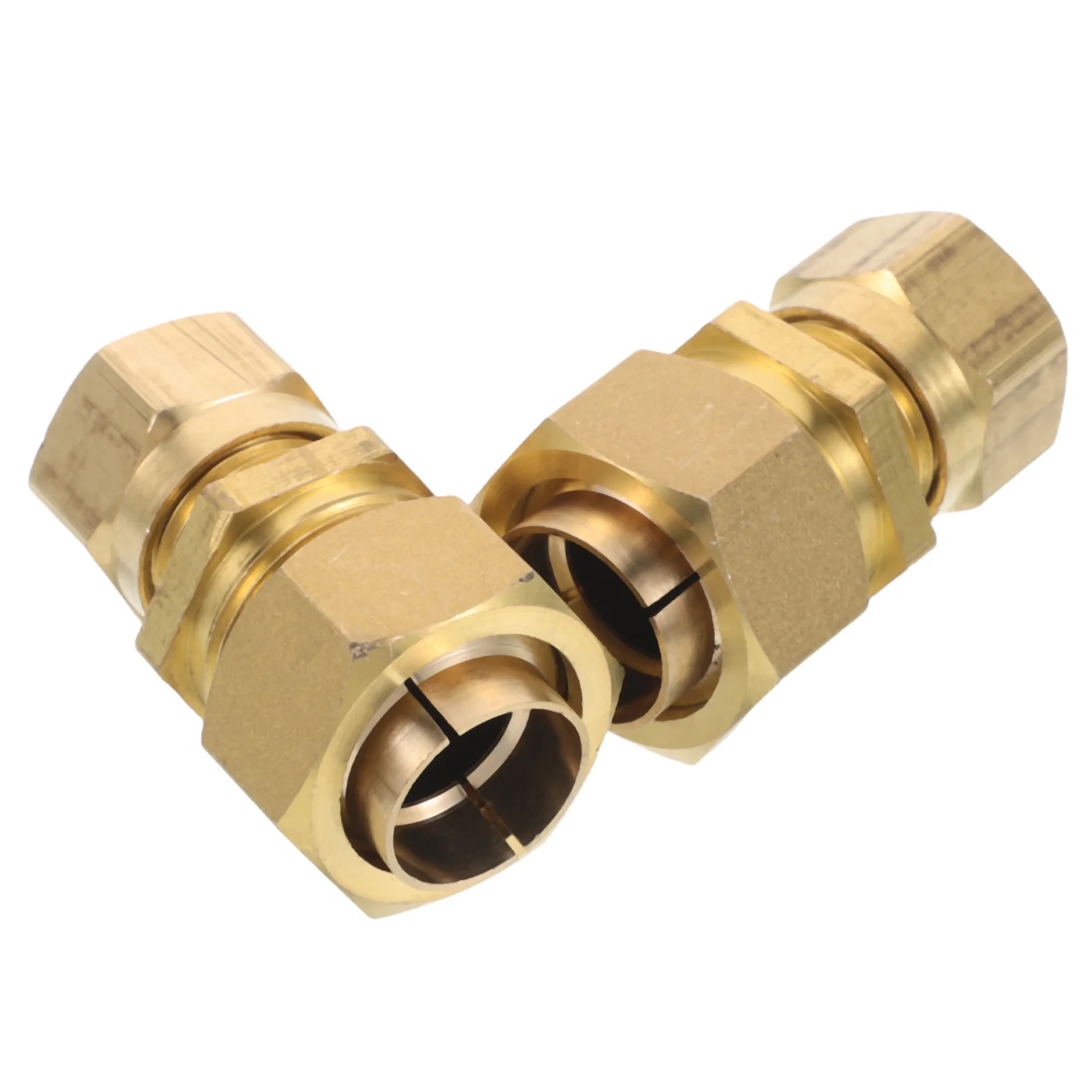 

2 Pcs Brass Tube Connector Fitting Compression Union Brake Line Coupling Outer Wire Adapter