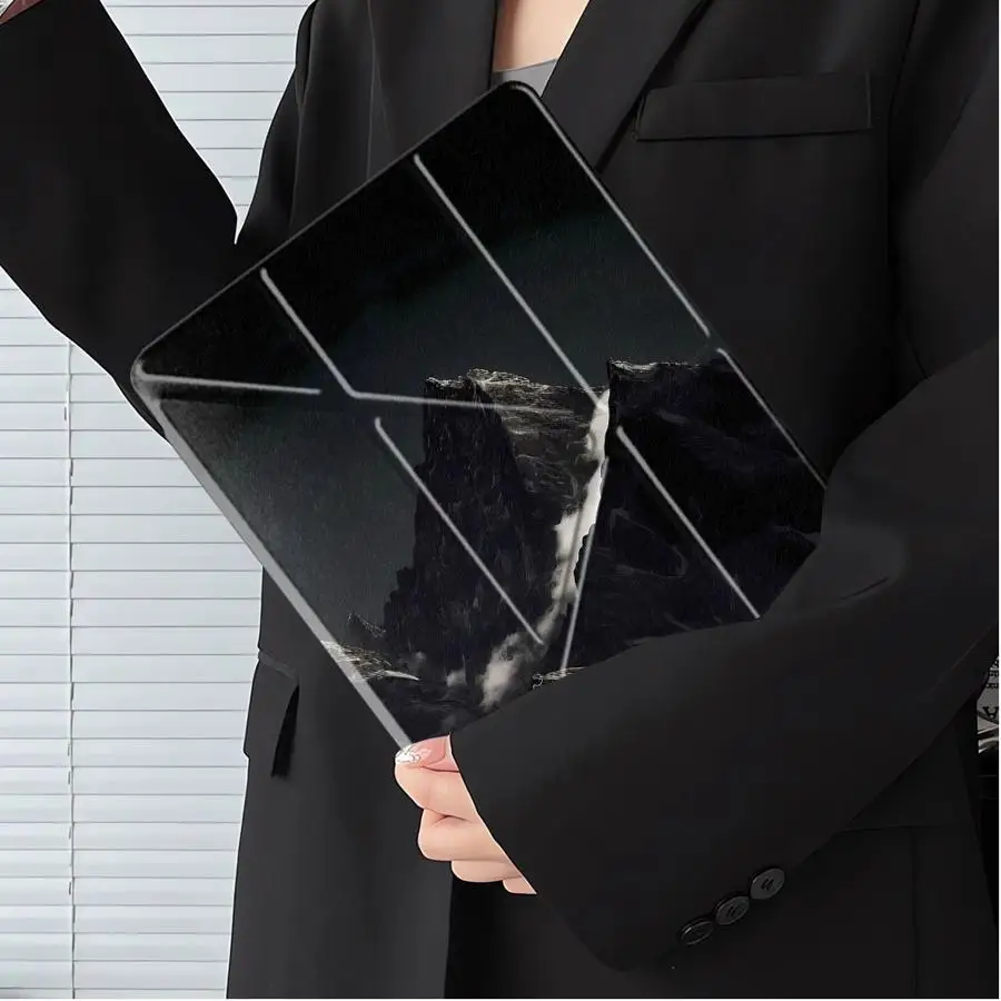 

Чехол-подставка для планшетов iPad Mini 6, 7, Air 4, 5, M3, M2, 1, 2, M4, 11 дюймов, Pro 11-го, 10-го, 9-го, 8-го, 7-го поколений, 12.9 дюймов Pro 2025 Advanced Dark