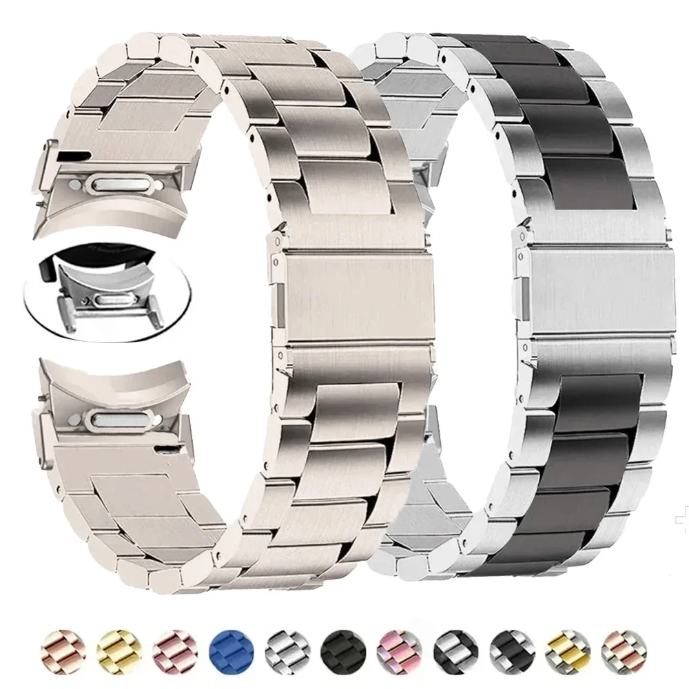 Quick 스테인레스 스틸 밴드 Samsung Galaxy Watch 6 4 5 pro 40 44mm 45mm 42 46mm 갭 스트랩 watch6 클래식 43mm 47mm