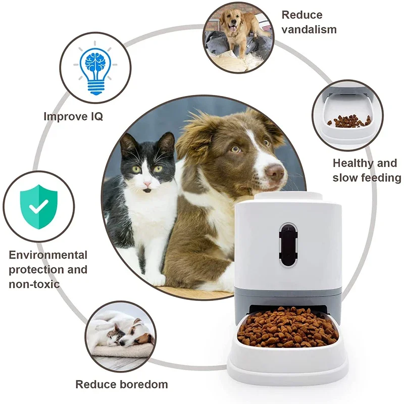 Imagem -05 - Xiaomi Alimentador Automático do Cão Automático Animais de Estimação Dispensador de Alimentos Secos para Pequenos Cães Médios Interativos Gato Alimentadores Automático Brinquedo Botão Automático