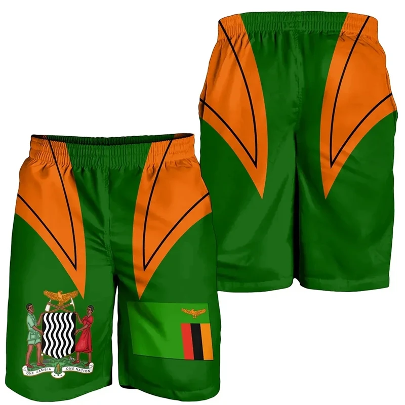 

Мужские повседневные шорты с флагом Замбии и картой