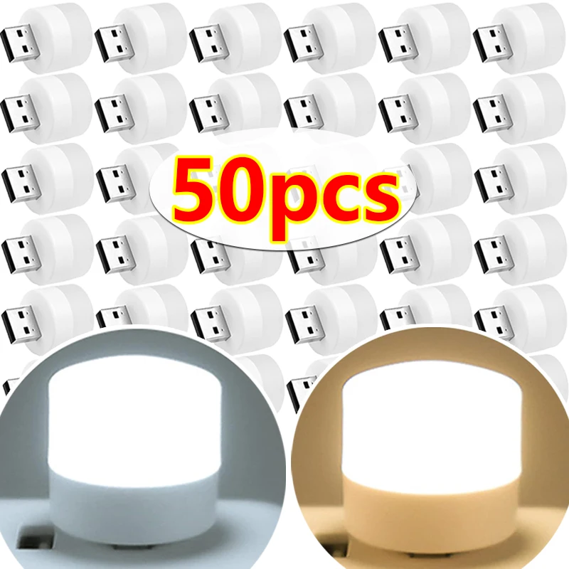 Wholesale USB Night Light Mini LED Warm White Eye Protection Book Reading Lights USB Plug Computer Mobile Power Charging Lamps