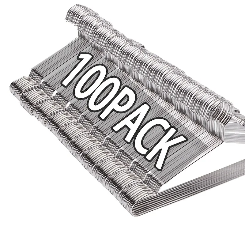 100-Pack 16.5-INCH Stainless Steel Hangers Polished End for Coats Suits Dresses Closet Organization Boutique and Dormitory Use