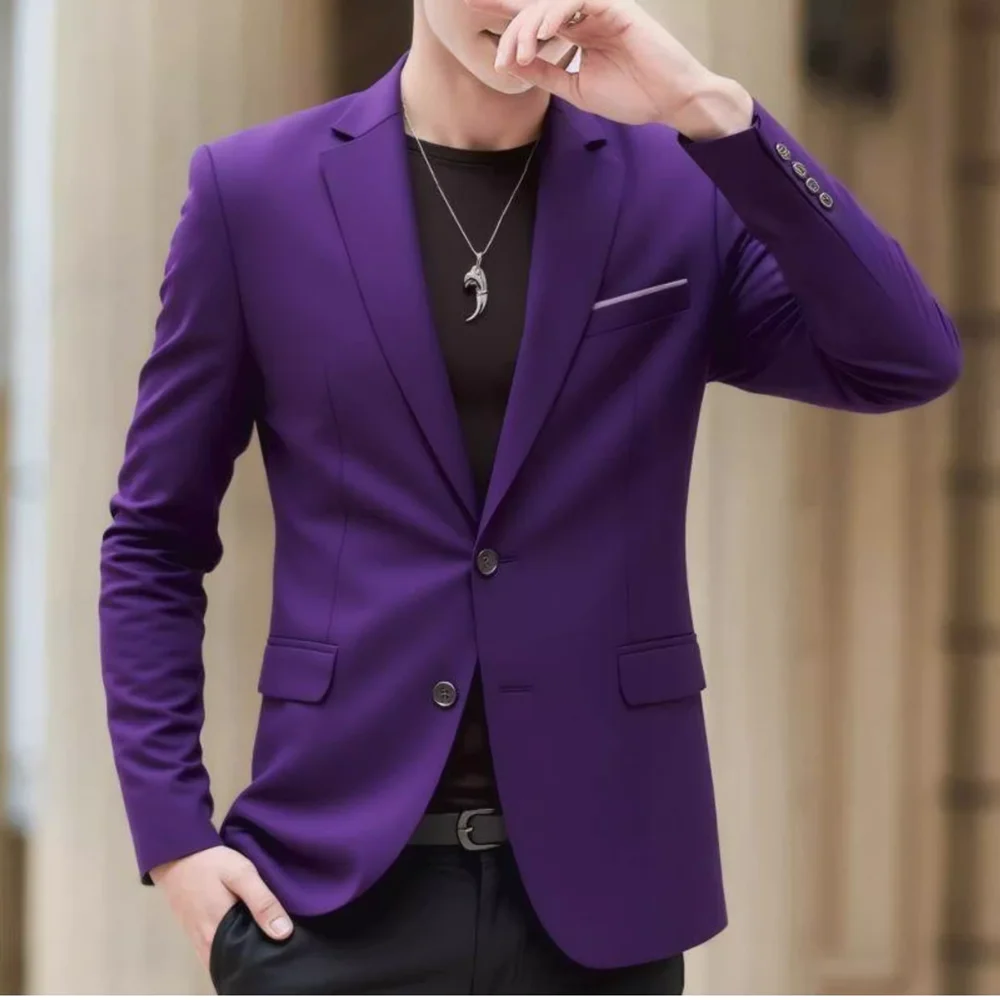 

Plus Size 6XL-M Fashion Men's Business Casual Suit Jacket Solid Color Slim Fit Jacket Formal Wedding Groom Party Suit Coats