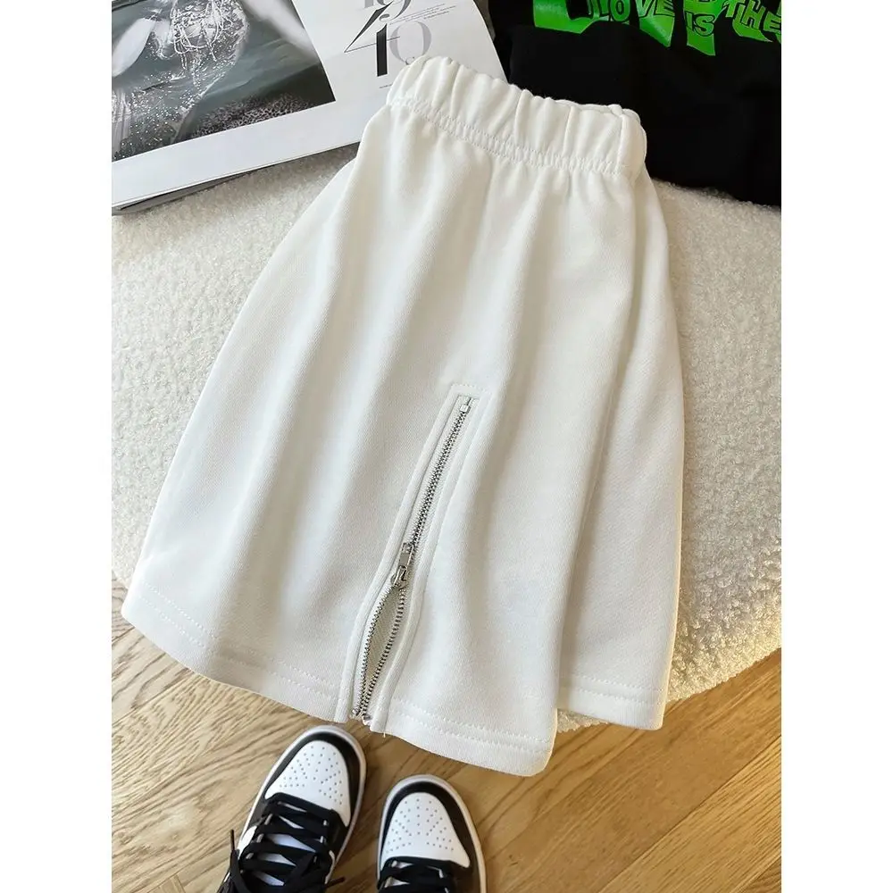 

Женская утепленная толстовка с капюшоном, юбка А-силуэта с высокой талией, на молнии, в корейском стиле, из полиэфирного волокна, длинная юбка