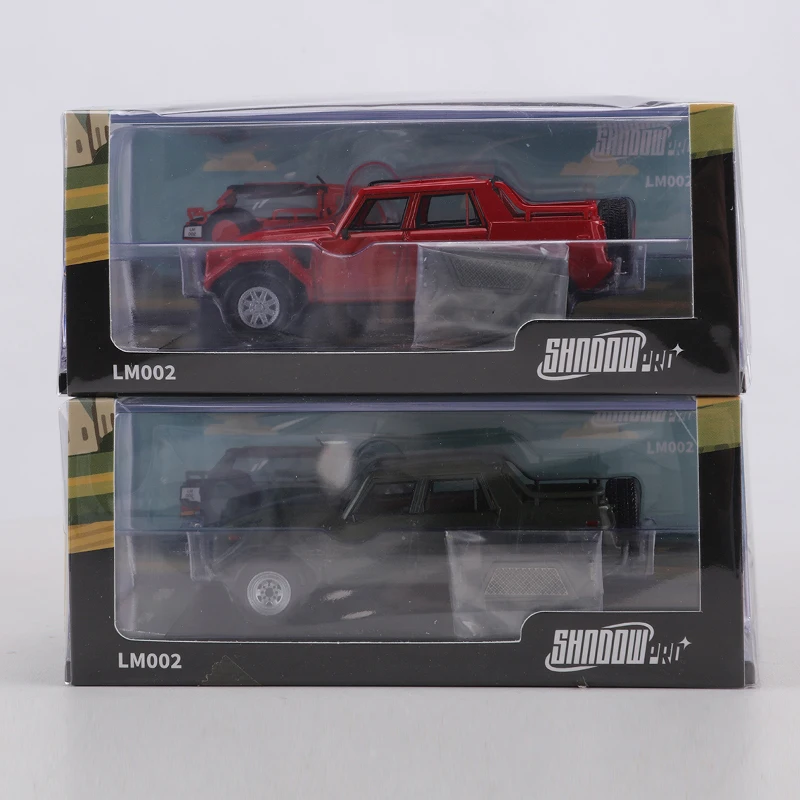 SHADOW PRO 1:64 LM002 Pickup Red/Green Alloy Model Car view 5