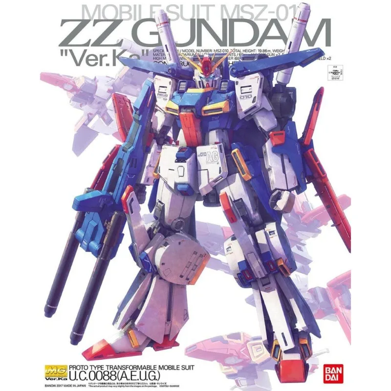 En stock: Kit de modelo Bandai MG 1/100 MSZ-010 ZZ Gundam Ver.Ka