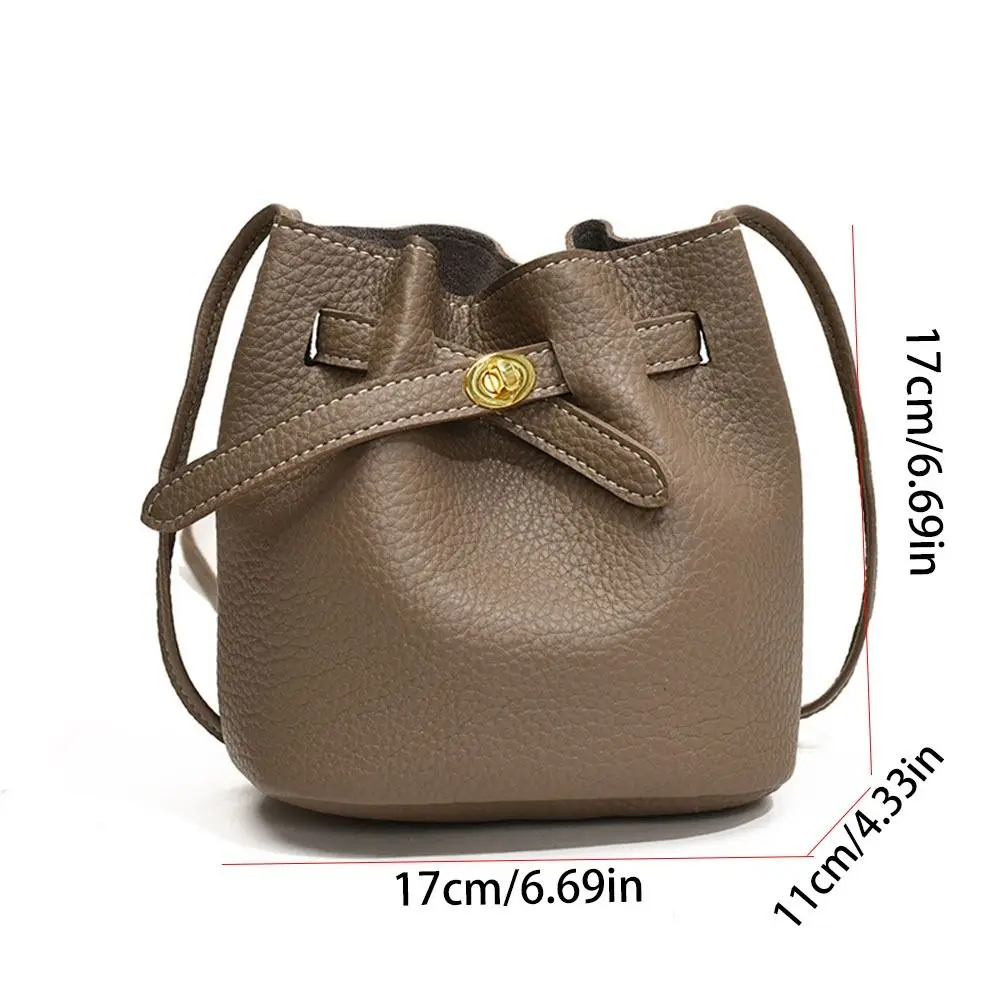 Eenvoudige Pure Kleur Pu Lederen Emmer Tas Tas Mini Crossbody Tas Grote Capaciteit Handtas Schoudertas Winkelen