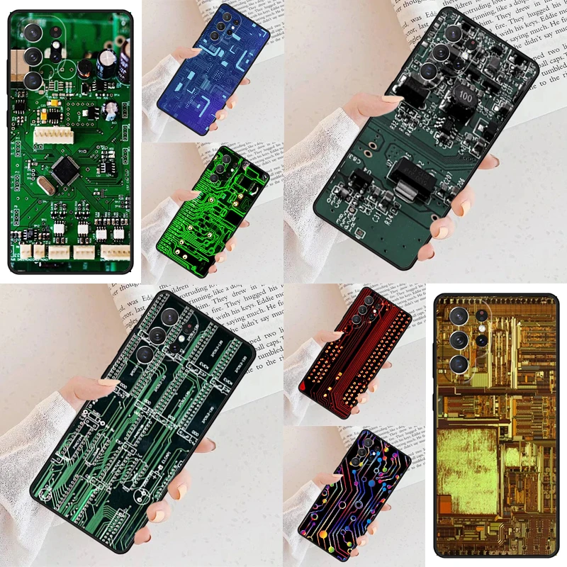 Capa de Celular com Design de Placa-Mãe para Samsung Galaxy S26 Ultra S25 S24 S23 S22 S21 S20 Note10