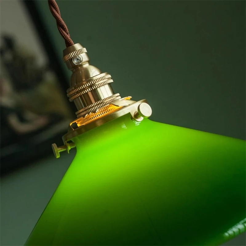Japanese Pendant Lights American Retro Brass Glass for Dining Room Bedroom Bedside Hanging Lamp Loft Home Decoration Lighting