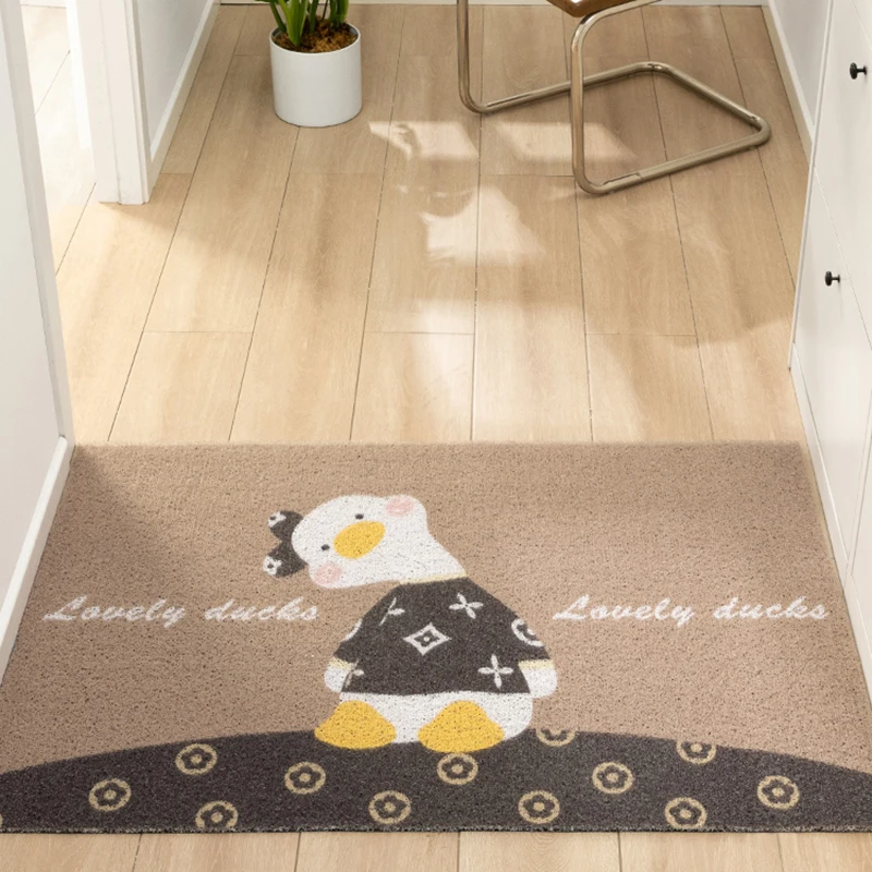 

Dirt Resistant Front Door Mat Brown Floor Mats Rubber Back Non Slip Low Profile Doormat Inside Mud Dirt Trapper Entrance Carpet