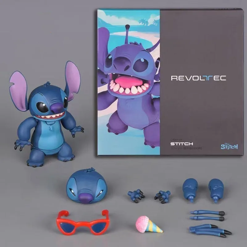 

Disney 11 см стежка рисунок мультфильм съемные многоручные солнцезащитные очки с красной каймой реквизит стежка статуя модель подарки для ребенка