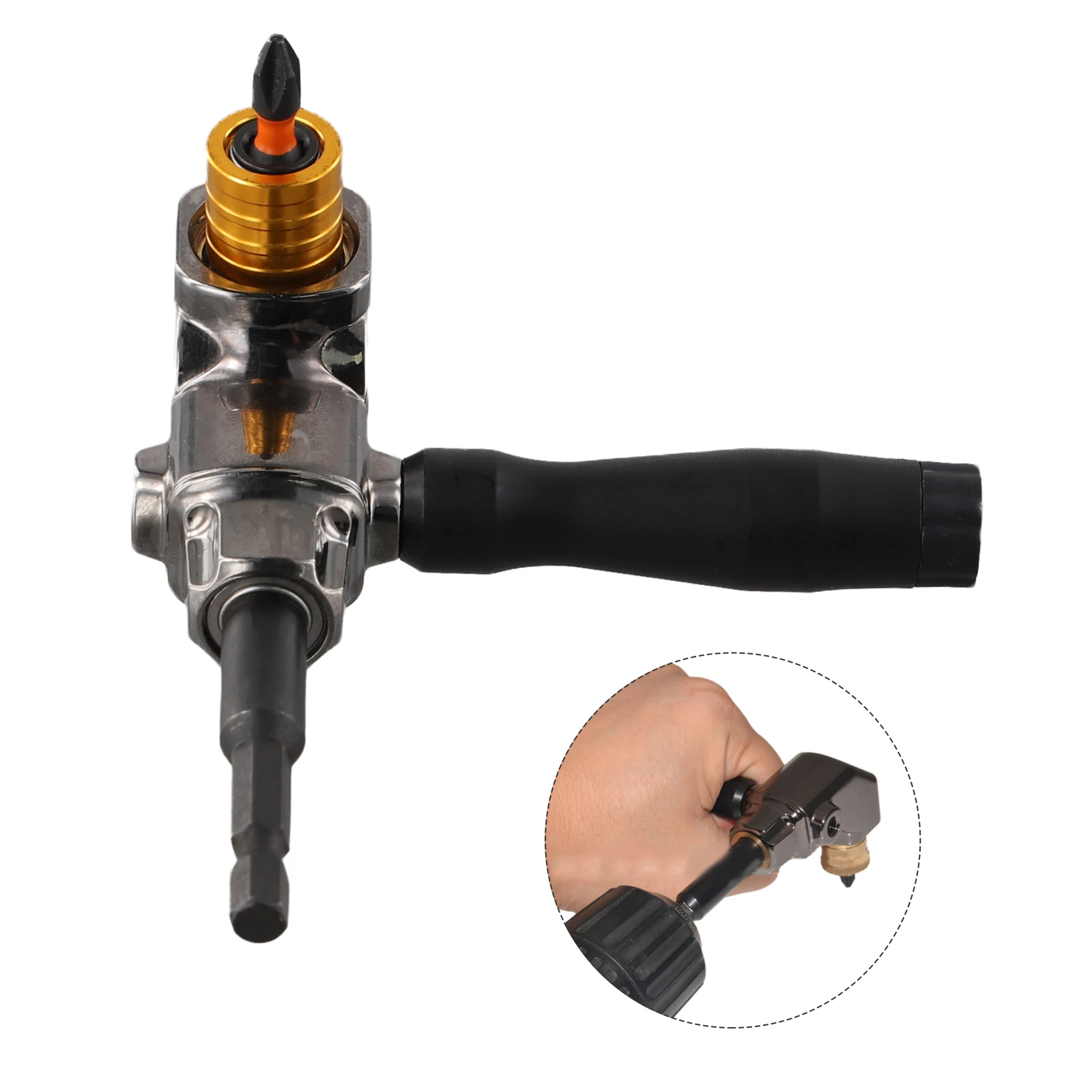 For DIY Projects Right Angle Screwdriver Electric Drill Adapter High Strength And Hardness Left And Right Handle Switch