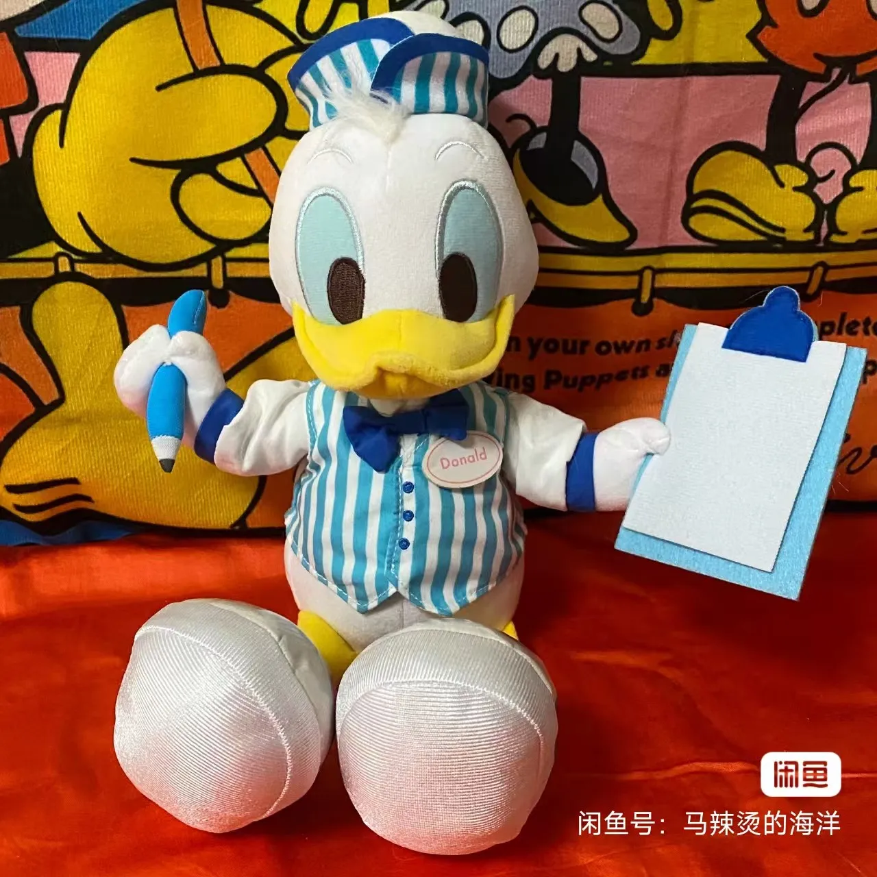 Original Japan Disney Donald Duck taking notes plush toy Soft Doll children's doll  Birthday Present For Child