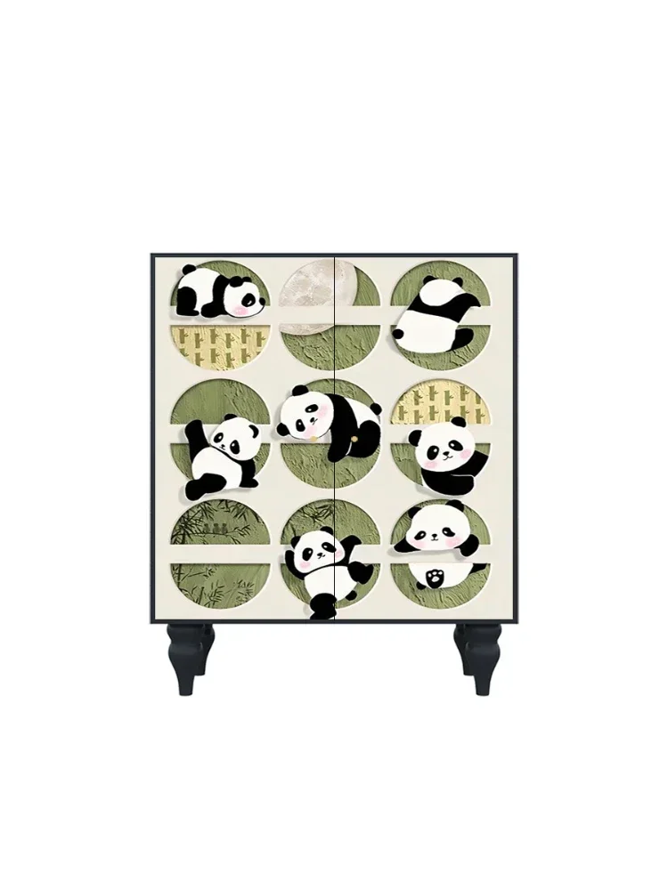 Modern Cream Style Double-Door Home Installation-Free Living Room Storage Locker