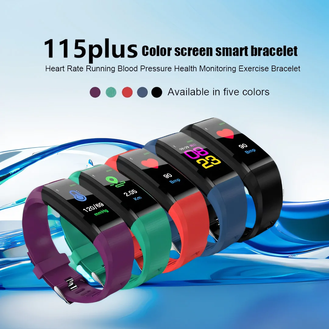 Men and Women Sports Smartwatch Waterproof Heart Rate and Blood Pressure Monitoring Device Message Alerts in Multiple Colors 115