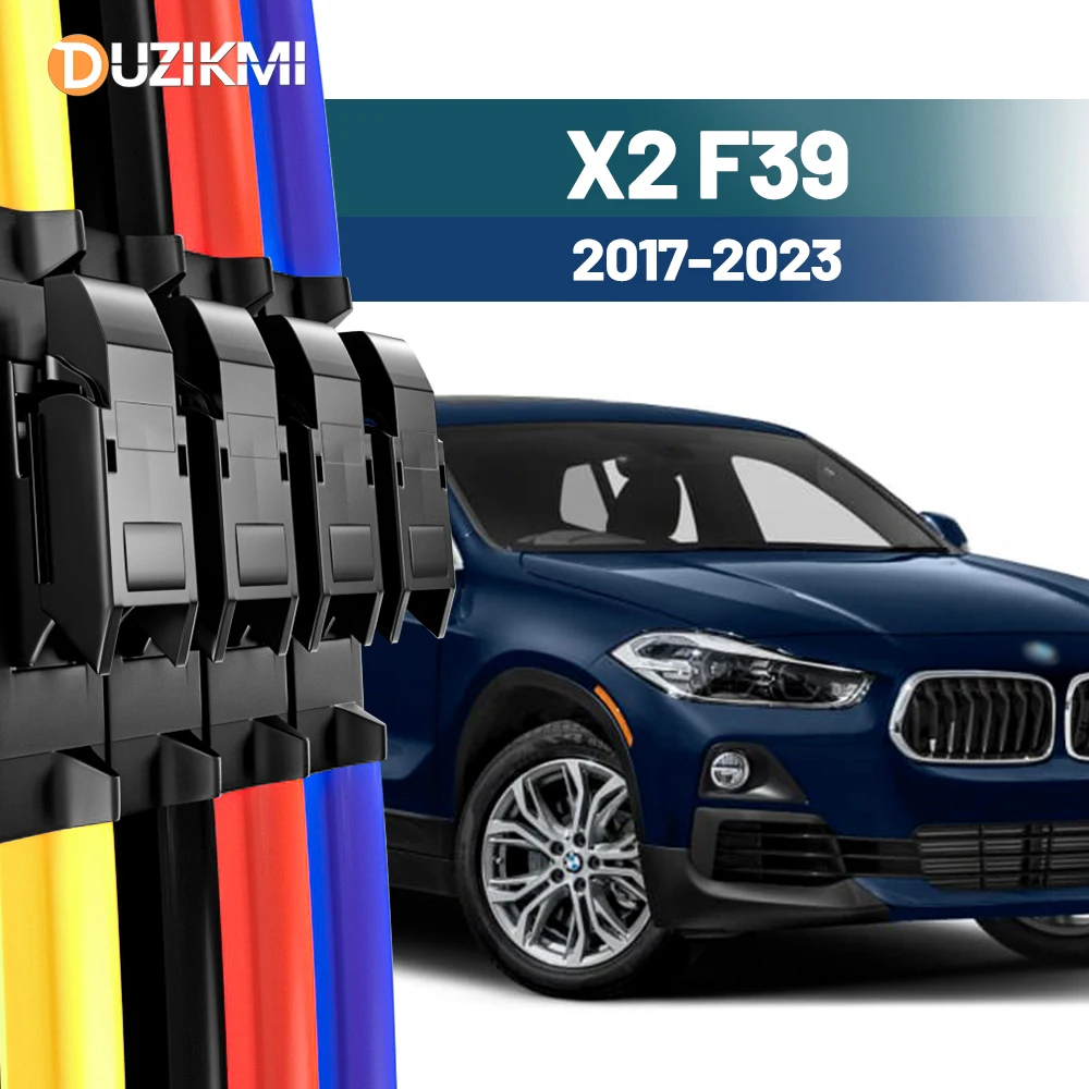 Für BMW X2 F39 2017-2023 2018 2019 2020 2021 2022 2 Stück Frontscheibe Scheibenwischerblätter Rot Blau