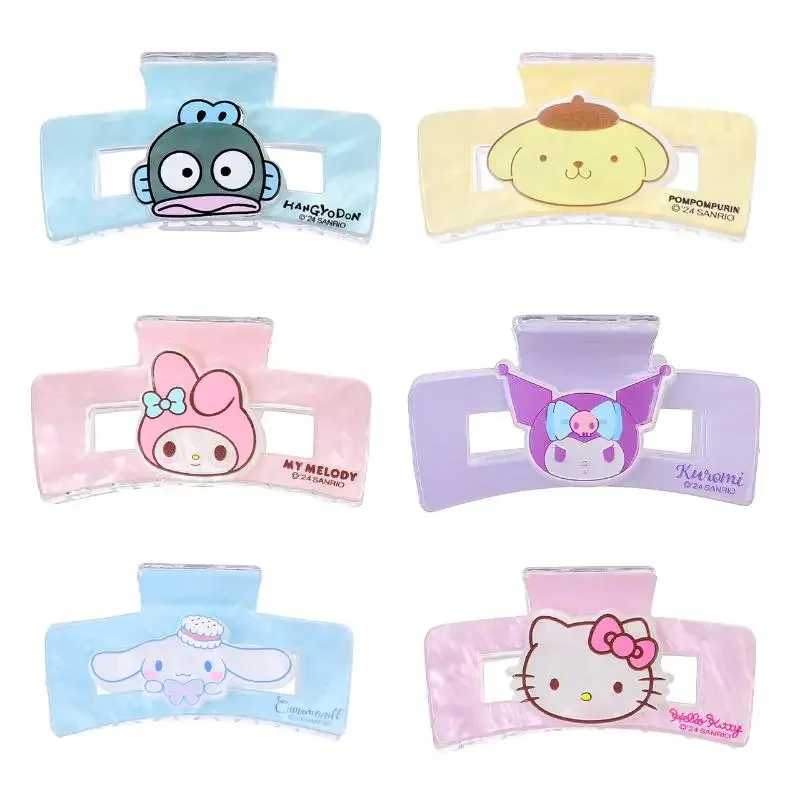 

Sanrio Hair Claw Cartoon Sweet Anime Hair Clip Kuromi Cinnamoroll Hello Kitty Hairpin For Girls Hair Accessories