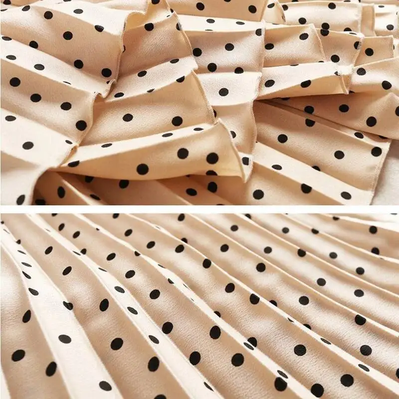 Mulheres plissadas primavera outono cintura alta impressão midi saia veet maxi saias longas femme faldas mujer