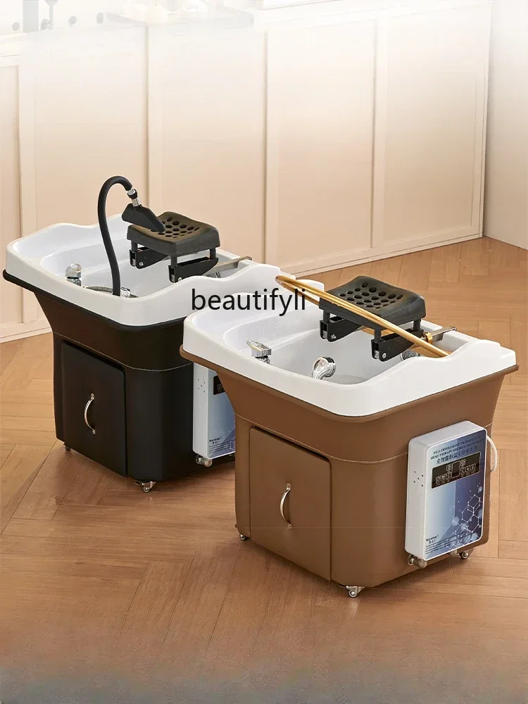 Movable Water Circulation Shampoo Basin Splicing Beauty Salon Hair Care Head Treatment Instrument Belt Fumigation Spa Machine