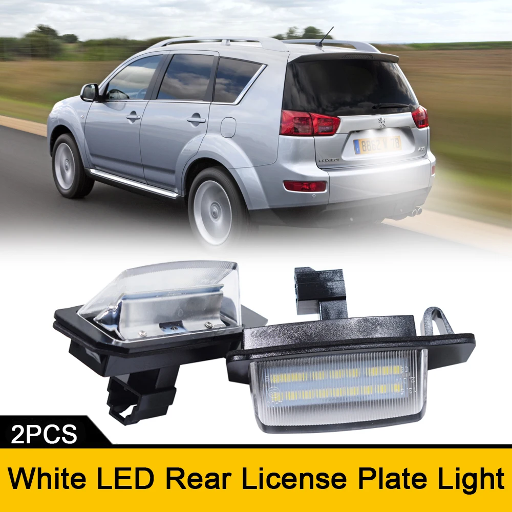 For Peugeot 4007 ION Citroen C-Crosser C-Zero White LED Rear Tail License Number Plate Lights Canbus OEM AMD45874