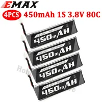 4PCS EMAX 450mAh 1S 3.8V 80C HV Lipo Battery With PH2.0 Plug for Tinyhawk II Race Indoor FPV Racing Drone