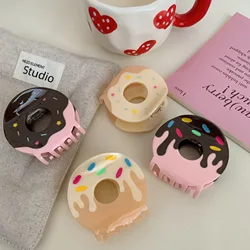 1pc New Acetic Acid Hair Grab Creative Donut Hair Clip Cute Round Grab Clip Back of Head Disc Hair Shark Clip Hair Accessory
