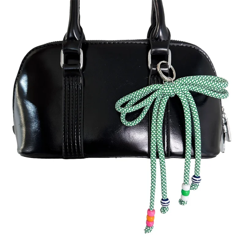 Bag Charm for Women, Colorful Handbag Keychain Charms | Braided Purse Charm with Puffy Pendants, Cute Backpack Accessory Gift