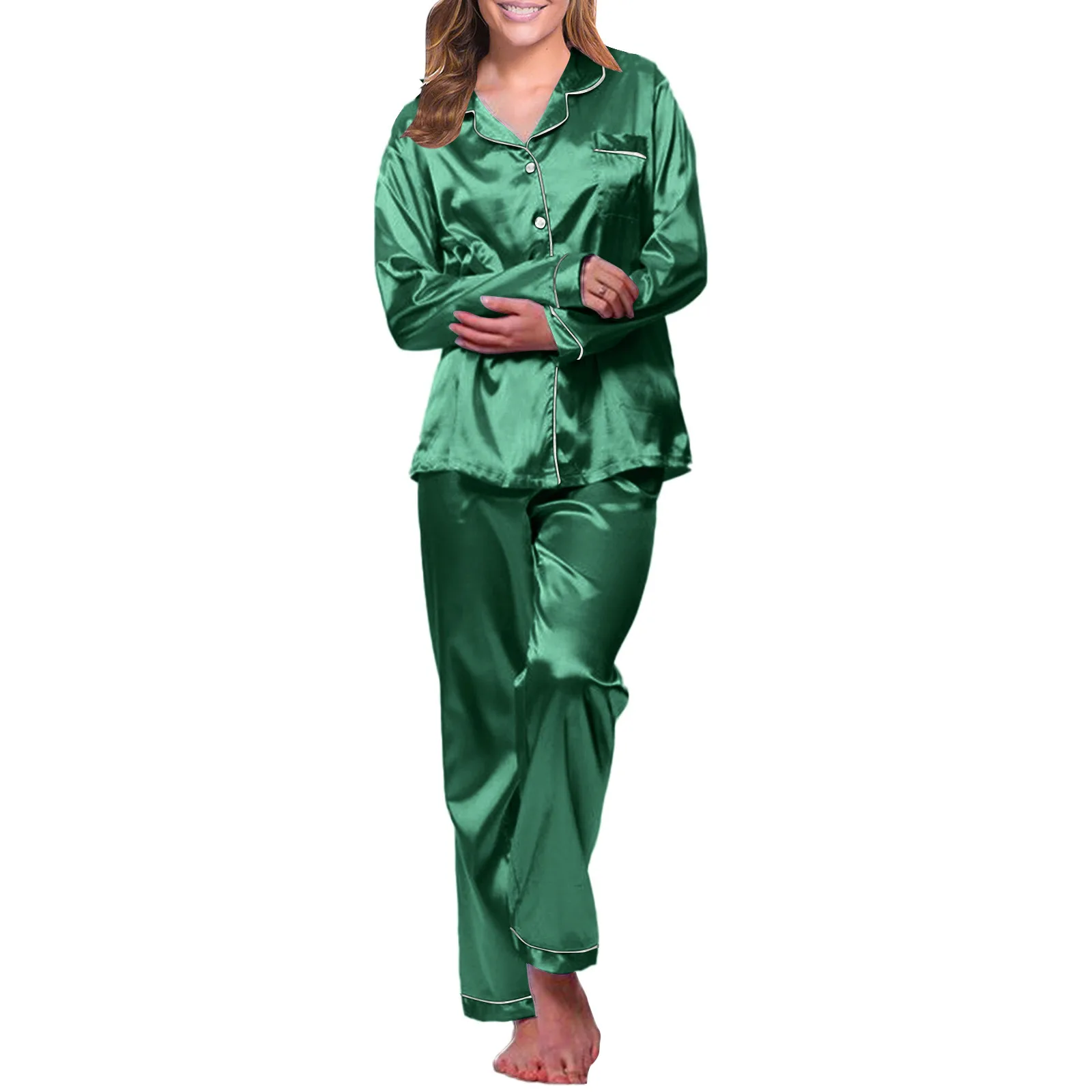 Nightwear Robe Sets Pajama Sexy Pajamas Pajama Women\'s Women Long Satin Underwear Lingerie Long Suit Sexy Loose Set Women