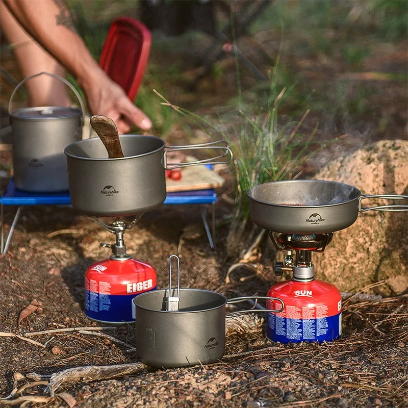 Imagem -02 - Naturehike-lightpeso High Strength Titanium Cookware Frigideira Portátil Piquenique ao ar Livre Camping Pot Função de Auto-limpeza