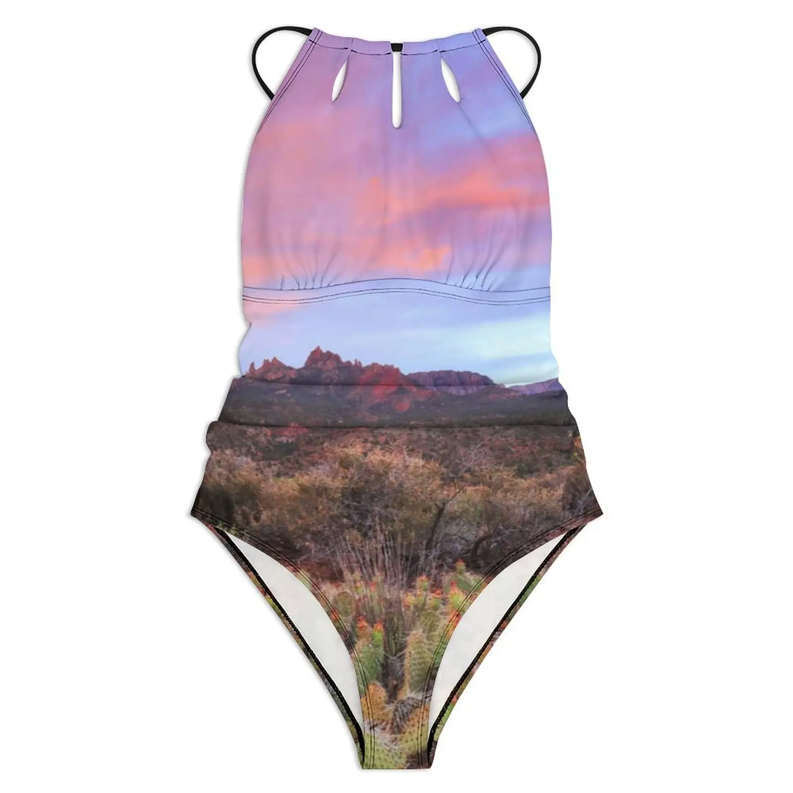 الصحراء الغروب ملابس السباحة الصبار المشهد رفع ملابس السباحة قطعة واحدة اللياقة البدنية المايوه المايوه مثير بحر حجم كبير