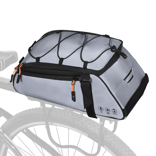 Imagen 1 del producto Bolsa para bicicleta 3 en 1, bolsa reflectante para SILLÍN de bicicleta, bolsa impermeable para portaequipajes trasero con correa para el hombro, accesorios para bicicleta de montaña
