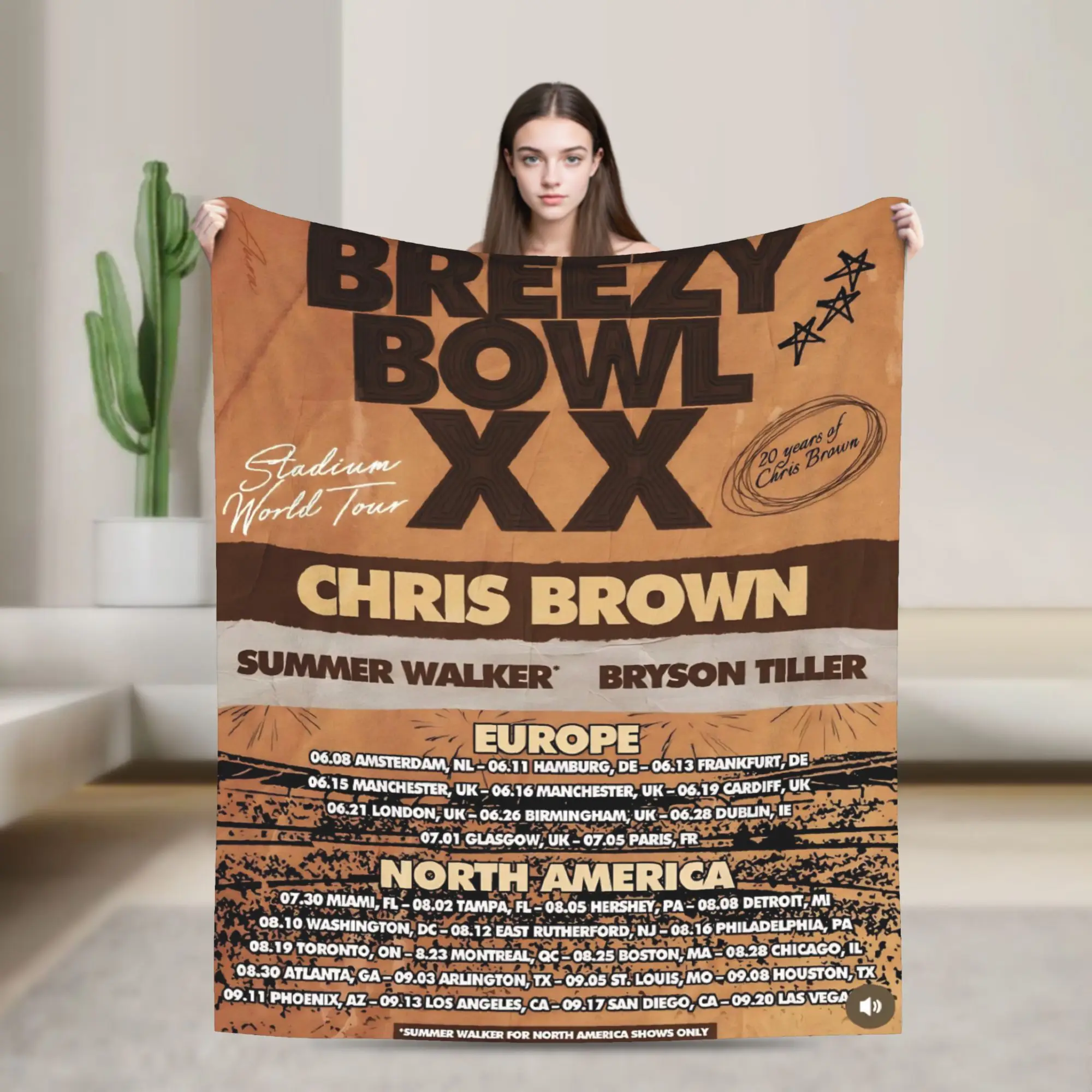 

Chris Brown Breezy Bowl XX Flannel Blanket Soft Durable Throw Blanket for Couch Bed Travel Office Bedspread Sofa Bed Cover
