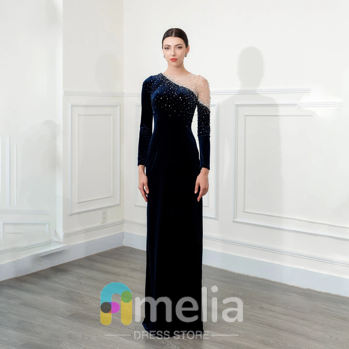 

Amelia Dubai Evening Dresses A-Line O Neck Prom Dresses Floor Length Evening Elegant Formal Party Dress For Women2024