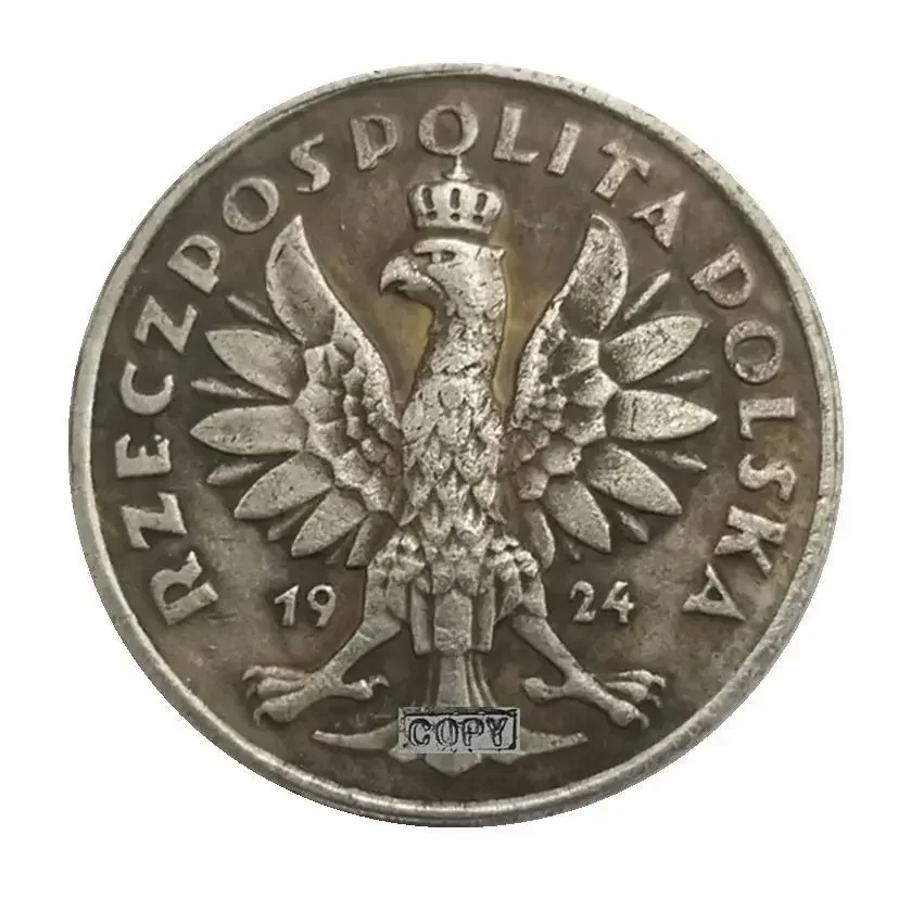 1924 Polish Warsaw Girl Copy Old Coin Metal Collection Commemorative Craft Decoration Coin Silver Dollar