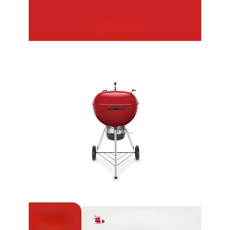 Charcoal Outdoor Household Barbecue Oven Red round Braised  Courtyard  Grill Portable