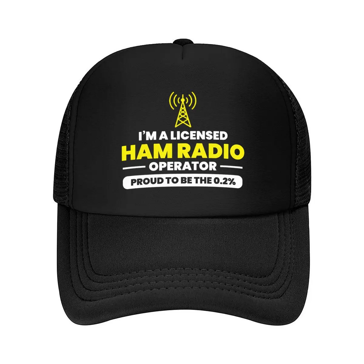 Ham Radio Operator Grandpa Broadcast Tower Fathers Day Mesh Baseball Cap Hip Hop