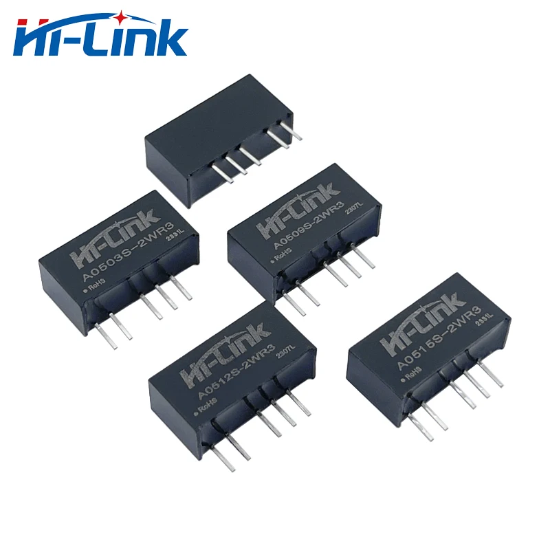 Hi-Link A0503/05/09/12/15/24S-2WR3 Mini 2W 3.3V/5V/9V/12V/15V/24V DC DC Converter Power Supply Intelligent Module Dual Output