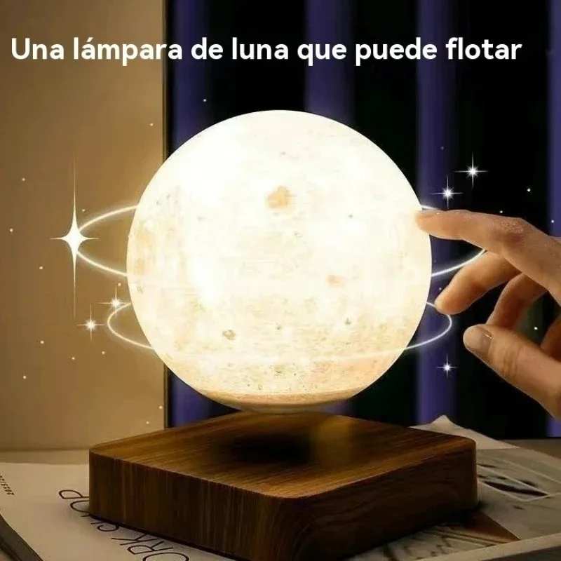 Magnetic Levitation Moon Display Stand For Home And Office Decoration Creative Technology Christmas Gifts With 3 Color Modes