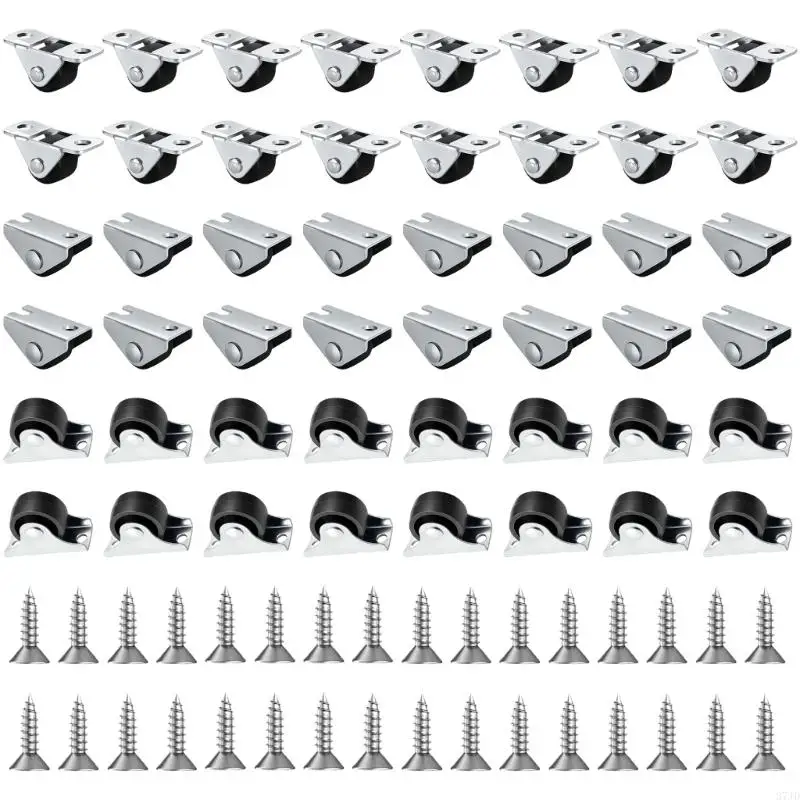 قاعدة عجلات مطاطية دوارة هادئة من TPE، تحكم سلس في الاتجاه، براغي تثبيت سريعة متضمنة للمنزل 37 دينار أردني