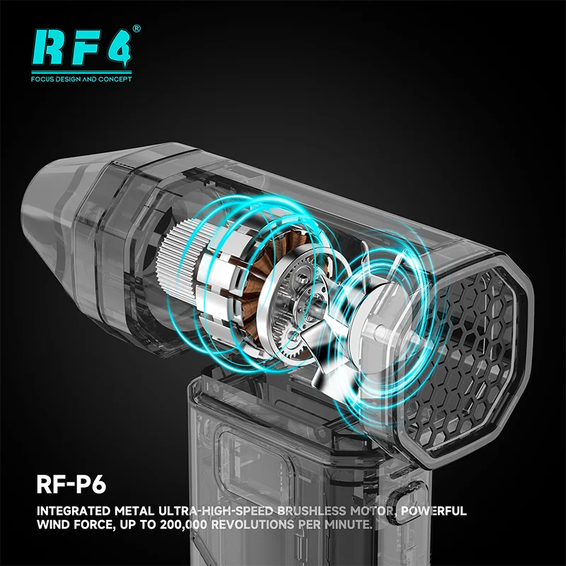 RF4 RF-P6 منفاخ الهواء المحمول 5 سرعات الرياح سق والعتاد ضوء الليل للهاتف اللوحة الأم إزالة الغبار والتبريد