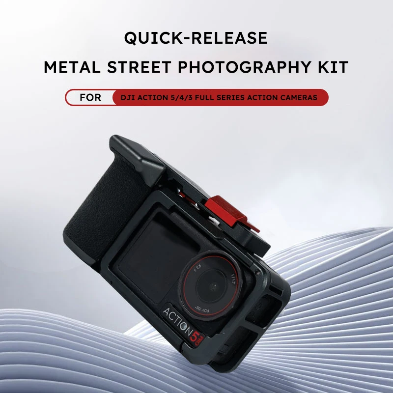 

Металлический комплект рукояток Xplorer для экшн-камеры DJI Action 3/4/5 Pro, рукоятка Xplorer из алюминиевого сплава с держателем камеры Vlog с холодным башмаком 1/4