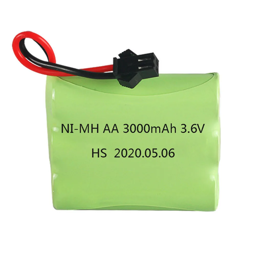 3.6V 3000mAh Rechargeable NiMH Battery For Rc toys Car Tank Boat Gun trucks parts 3.6 V AA nimh battery SM/JST/EL-2P/TAMIYA Plug