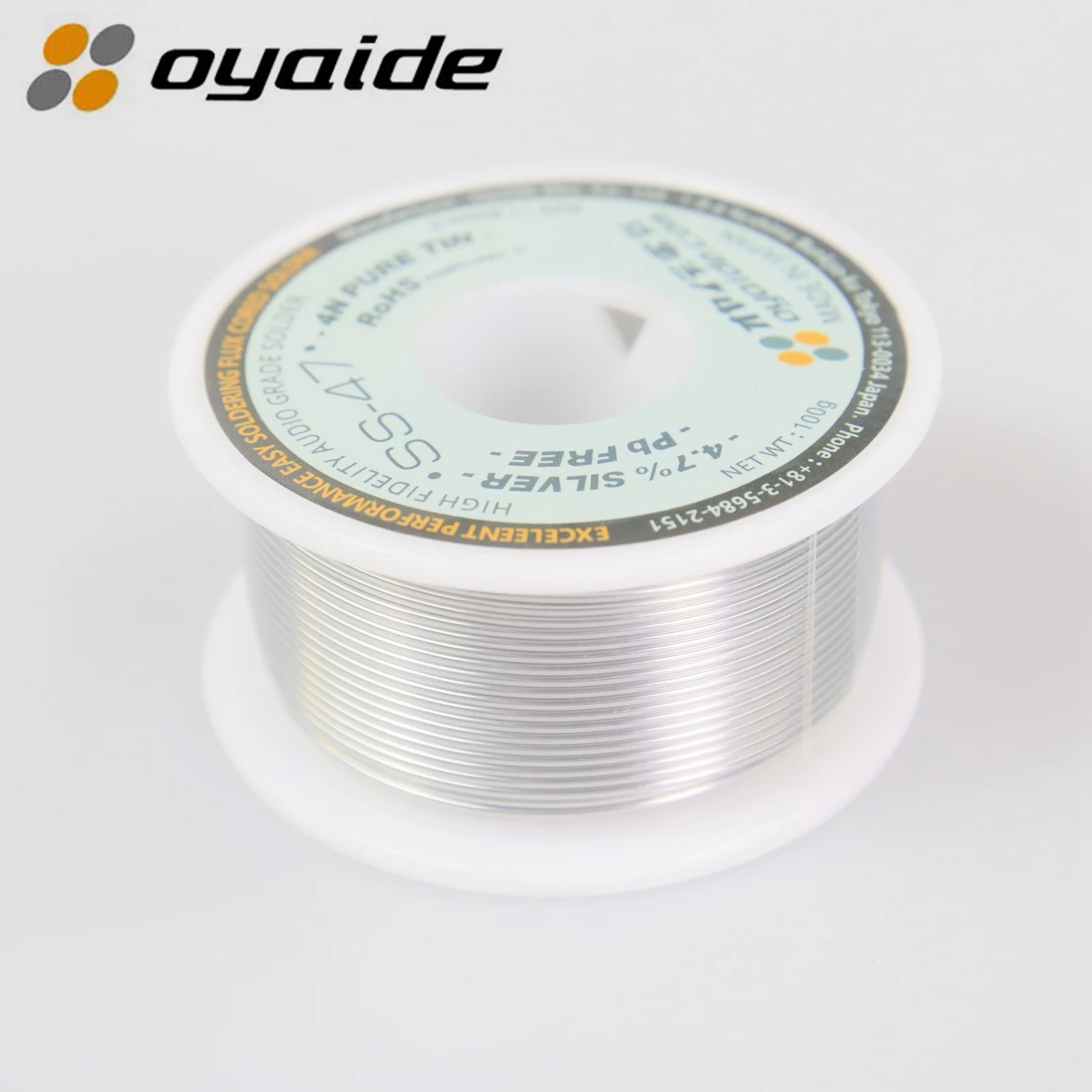 1roll 100g Hi-End Oyaide 4.7%Ag Silver Solder  SS-47 1.0MM Japan Orginal Solder Wire Soldering Welding Wire For HiFi audio cable