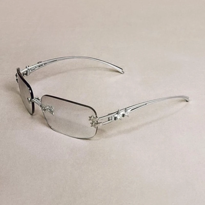 

Korean Style Sunglasses for Women Rectangle Shape Rimless Y2K Hot Sexy Women's Glasses Rhinestone Titanium Outdoor Gm Eyewear