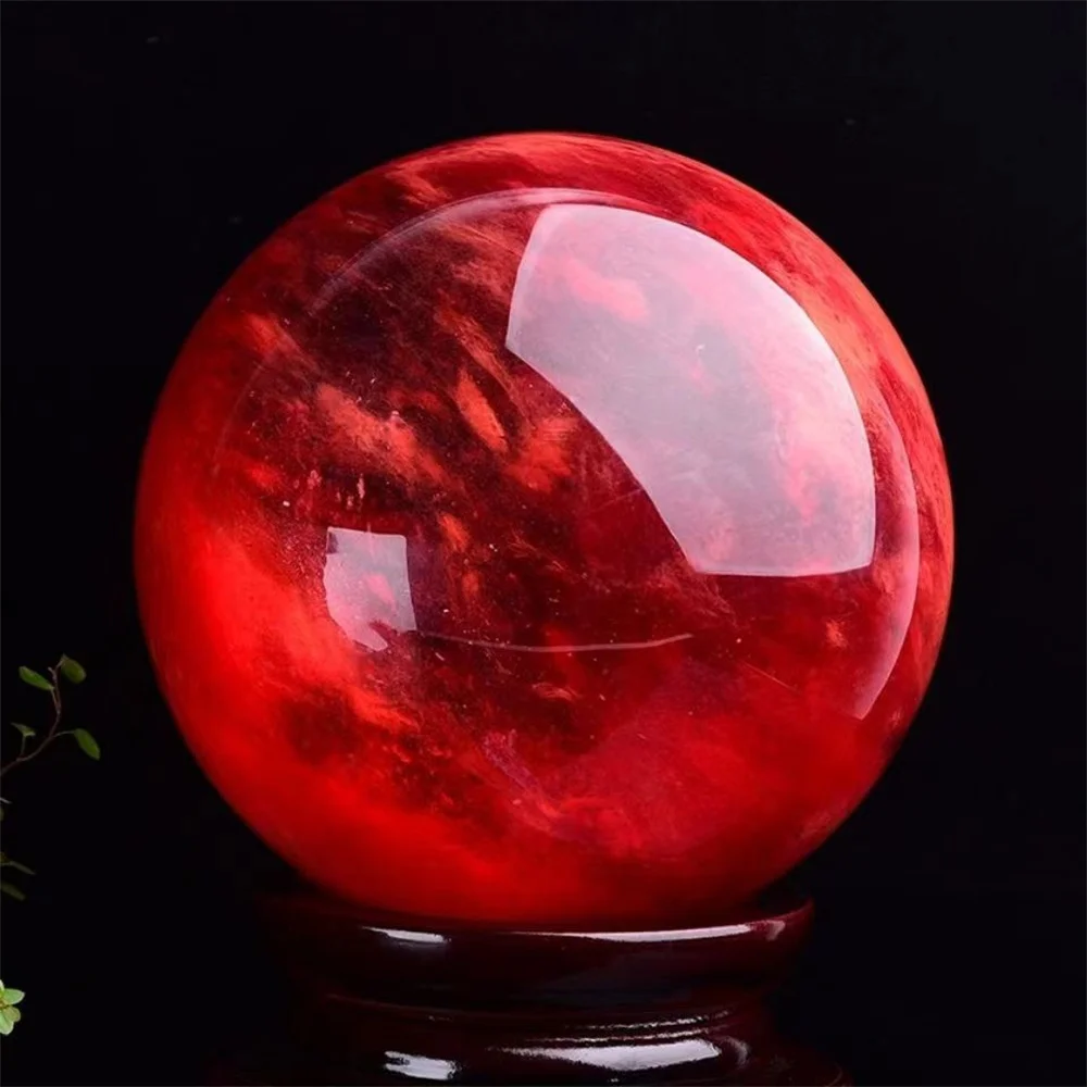 Beautiful Red Stone Quartz Ball,Red High Temperature Smelting Crystal Ball,Mineral Reiki Healing Stone,Magic Divination Degaussi view 4