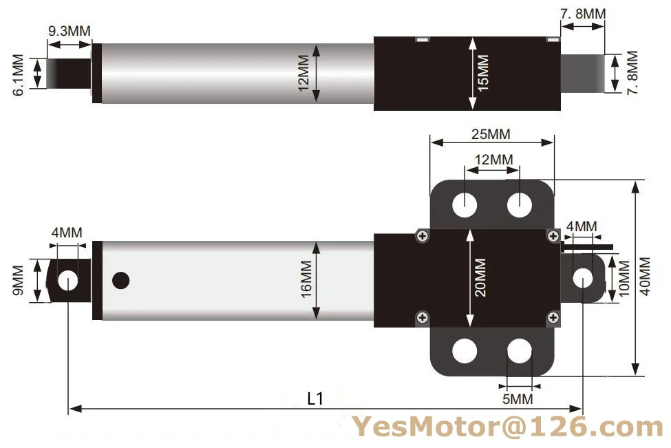 High quality 6V 12V 24V DC new linear actuator DC motor 30/50/75mm 100mm 150mm stroke customized 188N force CE free shipping