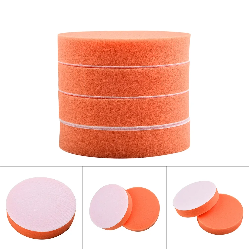 Sponge Polisher Polishing Buffer Clean Buffing Flat Professional 125mm Orange 4x Hot Sale High Quality Nice 2018 New Pads