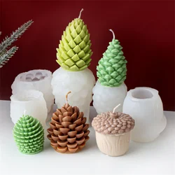 3D Pinecone Big Acorn Candle Mold Silicone Hedgehog Aromatherapy Soap Mold DIY Hazelnut Nut Plaster Resin Home Craft Party Gift