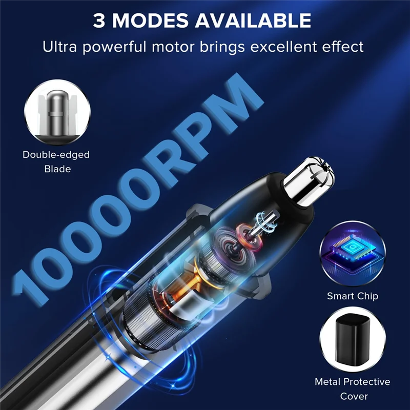 ماكينة تشذيب شعر الأنف للرجال ماكينة تشذيب شعر الأنف والأذن قابلة لإعادة الشحن عبر USB مع شاشة LCD أداة تشذيب احترافية سهلة التركيب-A-A77